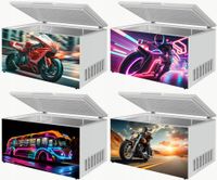 Naklejka samoprzylepna na zamrażarkę zmywarkę pralkę MOTORY POJAZDY WZORY