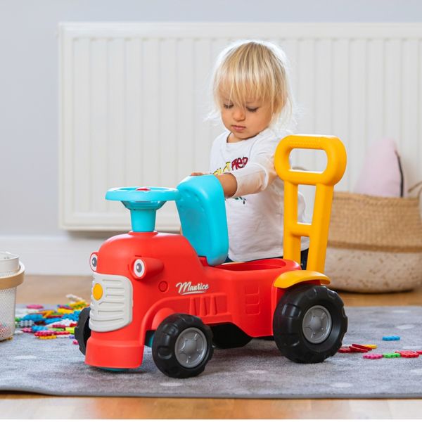 FALK Maurice Traktorek Jeździk Czerwony Pchacz Odpychacz Schowek od 1 roku zdjęcie 86