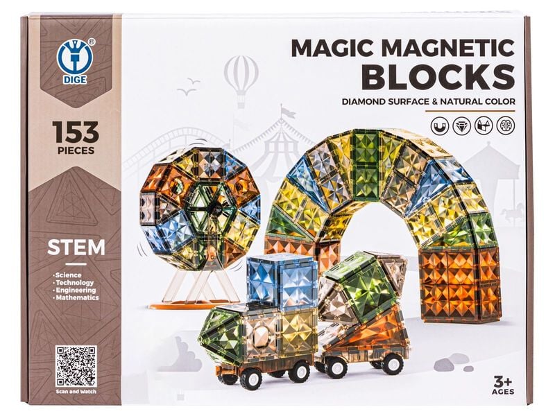 Konstrukcyjne Klocki Magnetyczne 153 Elementy zdjęcie 2