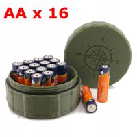 Pojemnik organizer na baterie AA x 16 wodoszczelny survival bushcraft