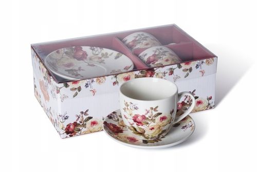 LIVELLO Zestaw 2 x Filiżanka Porcelanowa 250 ml Ze Spodkiem 14 cm - na Arena.pl