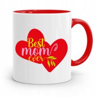 Kubek Czerwony Prezent Dla Mamy Matki Best Mom Z Nadrukiem Ze Zdjęciem