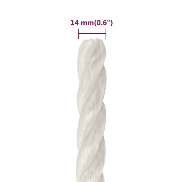 Linka robocza, biała, 14 mm, 25 m, polipropylen zdjęcie 6