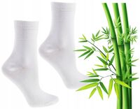 SKARPETKI ZDROWOTNE SKARPETY Białe BAMBUSOWE Damskie MORAJ 1-PARA 35-38