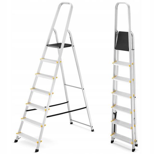 Drabina aluminiowa domowa jednostronna profesjonalna HIGHER 7 stopni na Arena.pl