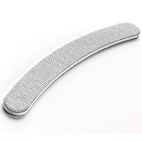 Pilnik do paznokci dwustronny 2-funkcyjny, "banan" zebra szary ergonomiczny kształt, gradacje 180/240