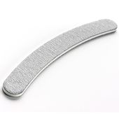 Pilnik do paznokci dwustronny 2-funkcyjny, "banan" zebra szary ergonomiczny kształt, gradacje 180/240