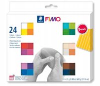 2 x Zestaw 24szt masa termoutwardzalna FIMO SOFT modelina plastyka BASIC 24