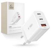 ładowarka sieciowa 2x usb-c pd / usb-a qc 30w - biała