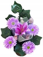 Stroik donica grób sztuczne kwiaty kompozycja MU3