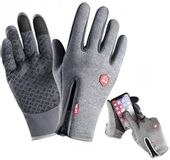 DOTYKOWE RĘKAWICZKI SPORTOWE WODOODPORNE ROWEROWE L SZARE