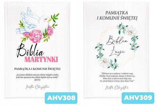 BIBLIA OBRAZKOWA Pamiątka KOMUNII ŚWIĘTEJ TWOJE IMIĘ PREZENT OD CHRZESTNEGO na Arena.pl