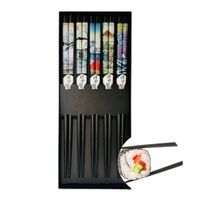 Zestaw 5 par pałeczek do sushi czarne na prezent dekoracyjnych japoński styl