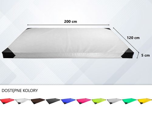 Materac gimnastyczny UNDERFIT 200 x 120 x 5 cm twardy biały na Arena.pl