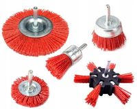 ZESTAW SZCZOTEK NYLONOWYCH DO WIERTARKI WKRĘTARKI STALI METALU DREWNA 5 szt