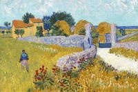 Plakat 30x20cm Farmhouse in Provence, Van Gogh Vintage