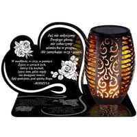 Znicz Solarny WIECZNY LED PODSTAWKA NA CMENTARZ GRÓB Serce EFEKT