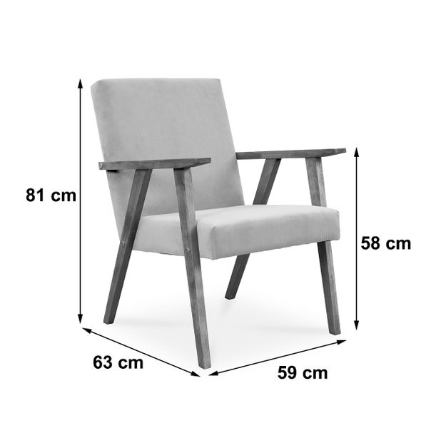 Fotel LISEK - PRL / zielony / noga orzech / PO14 zdjęcie 3