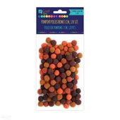 pompony poliestrowe 1cm mix brązowy 120 szt.2929