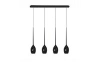 Pokojowa lampa wisząca Izza szklane klosze czarny połysk