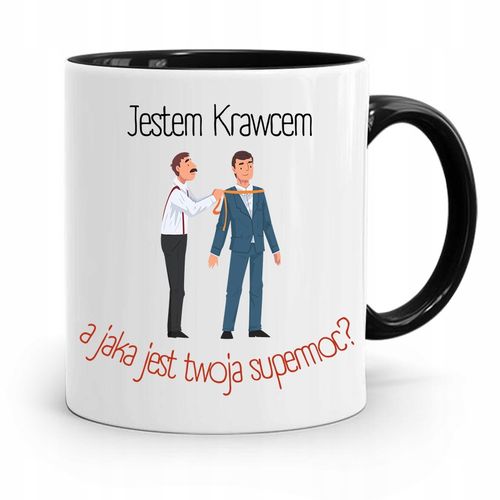 Kubek Czarny Krawcowej Krawca Jestem Krawcem Z Nadrukiem Ze Zdjęciem na Arena.pl