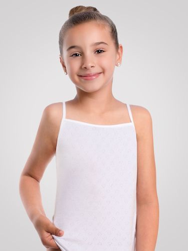 Podkoszulka dziewczęca bawełniana ażurowa biała 134-140 YOCLUB na Arena.pl