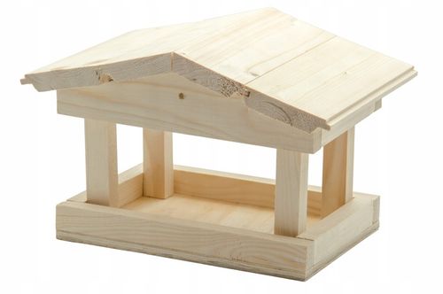 DUŻY KARMNIK DREWNIANY BUDKA NA KARMA KULE ZIARNO DLA DZIKICH PTAKÓW XL na Arena.pl