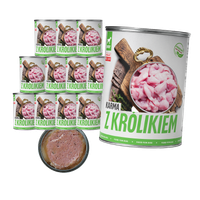 MOKRA KARMA DLA PSA TufTuf Puszka mielonka z królikiem ZESTAW 12x400g