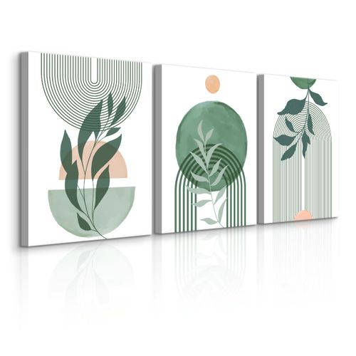 Obrazy Do Salonu Set Natura Boho Liście Tropikalne Akwarele 90cm x 40cm na Arena.pl