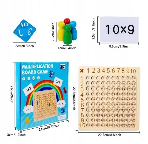 TABLICZKA MNOŻENIA GRA DREWNIANA MONTESSORI DZIECI GRA EDUKACYJNA LOGICZNA na Arena.pl