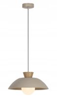 Rabalux Lampa Wisząca Skandynawska GOLNAR Beżowa 1xG9 5W Drewniany Akcent