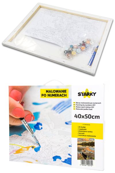 Zestaw do malowania po numerach - łódka na jeziorze zdjęcie 11