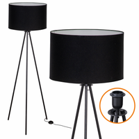 Lampa trójnóg Trigni CZARNA - Nowoczesny Design abażur Sza