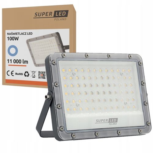 Naświetlacz LED Halogen Lampa Slim LED 100W 11000lm IP65 PREMIUM na Arena.pl
