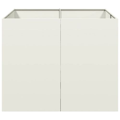 Doniczka Biała 100x100x80 cm Stalowa na Arena.pl