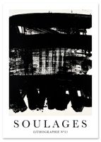 Plakat abstrakcja czarnobiała soulages 61x91 cm
