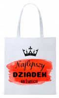 Dla Dziadka Na Prezent Torba Eco Biała Shopper Z Nadrukiem Ze Zdjęciem