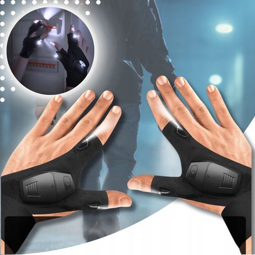 RĘKAWICZKI LED USB RĘKAWICZKI Z LATARKĄ LED ŚWIECĄCE RĘKAWICE ładowane USB na Arena.pl