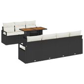 Zestaw Sof na Ogród 8 pcs Czarny i kremowy 100 x 55 x 73 cm