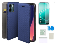 Etui z klapką do OPPO A6 4G/5G / A6X 4G/5G niebieski + folia ochronna TPU