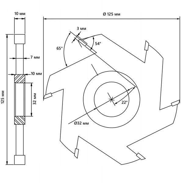 Frez tarczowy Belmash 10mm D125 x D32 x 10 zdjęcie 5