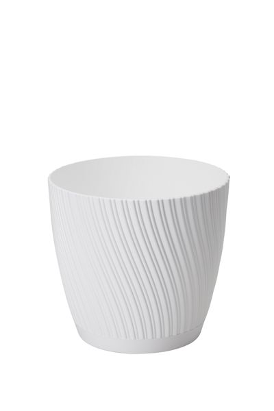 Doniczka okrągła Mika 13 z podstawką | Biały, Kształt Okrągły, Wymiary 12.8x11.8 cm, Kolor Biały, Form-Plastik zdjęcie 1