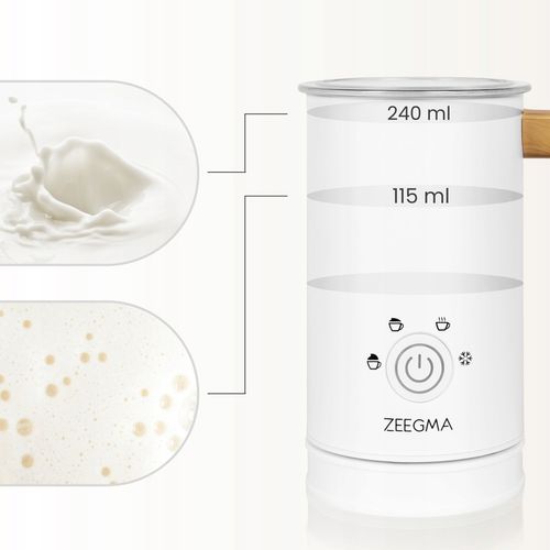 ELEKTRYCZNY SPIENIACZ do mleka Podgrzewacz KAWY PIANY LATTE BIAŁY 240ml na Arena.pl