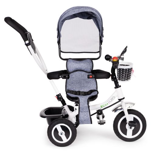 Rower trójkołowy obracany daszek szary wytrzymałe gumowe koła na Arena.pl