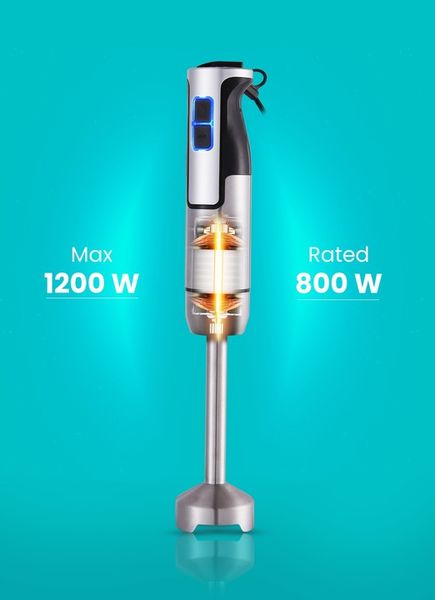 BLENDER WIELOFUNKCYJNY RĘCZNY ROZDRABNIACZ MOCNY 1200W Srebrny MIKSER zdjęcie 5