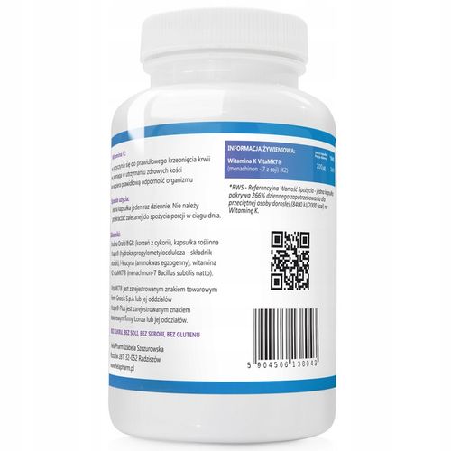 WITAMINA K2 vitaMK7 z NATTO 200µg KOŚCI 2x120 na Arena.pl