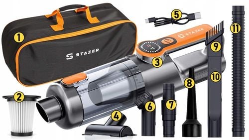 Odkurzacz samochodowy do auta ręczny cyklonowy bezprzewodowy USB 17 na Arena.pl