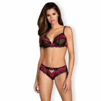 obsessive tulia set l/xl - koronkowy komplet bielizny dwuczęściowej