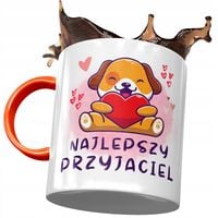 Kubek Pomarańczowy Z Pieskiem Psem Słodki Prezent Z Nadrukiem Ze Zdjęciem