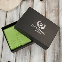 portfel damski skórzany średni zielony z zabezpieczeniem